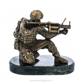 Бронзовая скульптура "Спецназовец с гранатометом", фотография 0. Интернет-магазин ЛАВКА ПОДАРКОВ