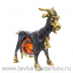 Статуэтка с янтарем "Коза с колокольчиком" (коньячный)