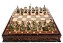 204445/Б-д Бронза Шахматы "Европа" БЕЗ ДОСКИ