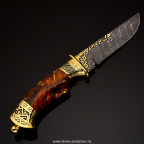 Нож сувенирный дамаск "Лев" Златоуст, фотография 0. Интернет-магазин ЛАВКА ПОДАРКОВ