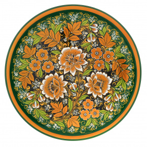 Деревянное панно-тарелка с росписью. Хохлома 50 х 50 см, фотография 0. Интернет-магазин ЛАВКА ПОДАРКОВ