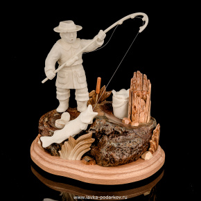 Скульптура из кости "Знатная рыбалка", фотография 0. Интернет-магазин ЛАВКА ПОДАРКОВ