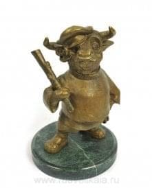 8975/пат Бронза Скульптура "Бык" Восточный календарь патинированная