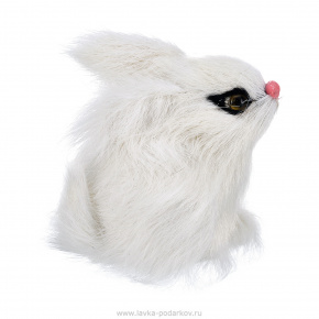 Игрушка из меха "Белый пушистый кролик", фотография 0. Интернет-магазин ЛАВКА ПОДАРКОВ