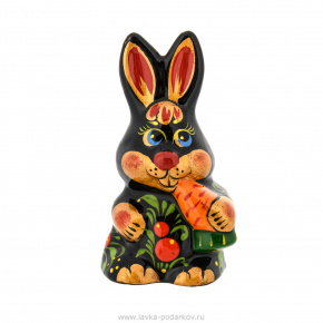 Статуэтка "Кролик с морковкой". Хохлома, фотография 0. Интернет-магазин ЛАВКА ПОДАРКОВ