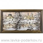 Картина на бересте "Псков. Спасо-Мирожский монастырь" 45x25 см