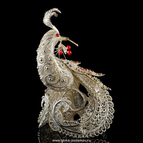 Эксклюзивная скульптура "Жар-птица" (серебро 925), фотография 0. Интернет-магазин ЛАВКА ПОДАРКОВ