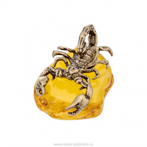 Статуэтка с янтарем "Скорпион", фотография 0. Интернет-магазин ЛАВКА ПОДАРКОВ