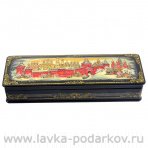 Лаковая миниатюра шкатулка с ручкой "Старая Москва". Холуй