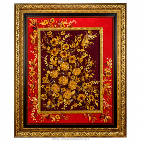 Картина из янтаря "Букет цветов" 104 х 126 см, фотография 0. Интернет-магазин ЛАВКА ПОДАРКОВ