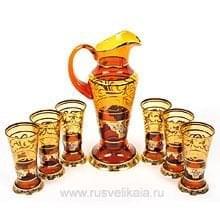 0013226 Златоуст НАБОР питейный "Августейший": Графин +6 стаканов  (NAW 1782) в П/У