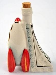 -0,05л Фарфор МИНИ-ШТОФ "Игрушка-Ракета"в цвете и золоте 0,05л в комплекте 