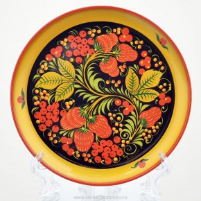 Сувенирная тарелка "Хохлома", фотография 0. Интернет-магазин ЛАВКА ПОДАРКОВ