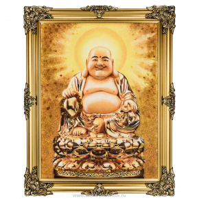 Картина янтарная "Будда" 60х80 см, фотография 0. Интернет-магазин ЛАВКА ПОДАРКОВ