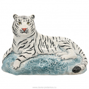 Скульптура из керамики "Белый тигр", фотография 0. Интернет-магазин ЛАВКА ПОДАРКОВ
