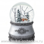 Стеклянный шар "Серебряная сказка" со снегом
