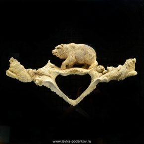Панно настенное из кости "Медведи", фотография 0. Интернет-магазин ЛАВКА ПОДАРКОВ