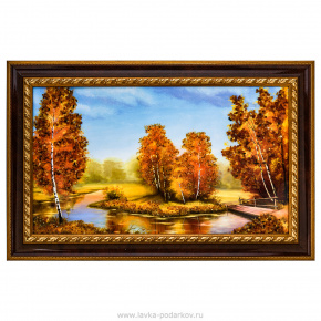 Картина янтарная "Пейзаж" 28х47 см, фотография 0. Интернет-магазин ЛАВКА ПОДАРКОВ