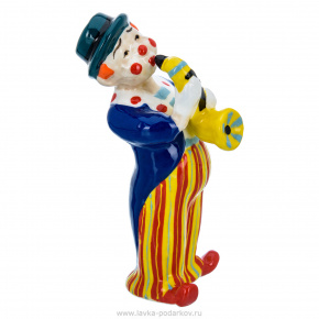 Керамическая статуэтка "Клоун с трубой", фотография 0. Интернет-магазин ЛАВКА ПОДАРКОВ