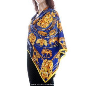 Шелковый платок "Пермский звериный стиль"  , фотография 0. Интернет-магазин ЛАВКА ПОДАРКОВ