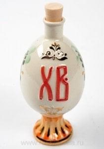 -0,05л Фарфор МИНИ-ШТОФ "Игрушка-Пасхальное яйцо"в цвете и золоте 0,05л в комплекте 