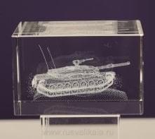   Лазерная графика Куб "Танк" 5*8см