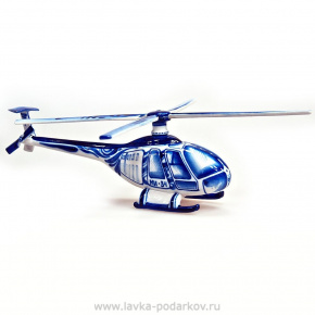 Скульптура "Вертолет" Гжель, фотография 0. Интернет-магазин ЛАВКА ПОДАРКОВ