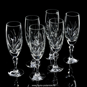 Набор хрустальных бокалов для шампанского 200 мл. 6 шт.	, фотография 0. Интернет-магазин ЛАВКА ПОДАРКОВ