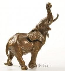 11138-2276 Бронза Статуэтка  Слон №4 большой  