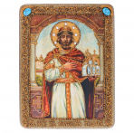Икона из мореного дуба "Святой князь Ярослав Мудрый" 20х15 см