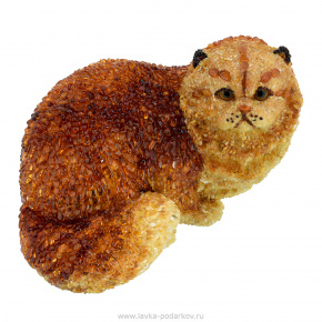 Скульптура из янтаря "Кот золотая шиншилла", фотография 0. Интернет-магазин ЛАВКА ПОДАРКОВ