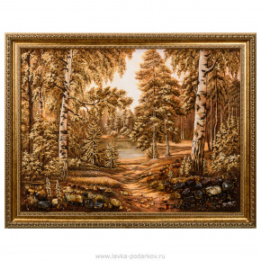 Картина янтарная "Осенний пейзаж" 60х80 см, фотография 0. Интернет-магазин ЛАВКА ПОДАРКОВ