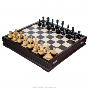 Шахматы с деревянными фигурами 43х43 см, фотография 0. Интернет-магазин ЛАВКА ПОДАРКОВ
