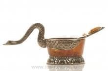 3386-Б Янтарь Солонка "Лебедь" Бронза