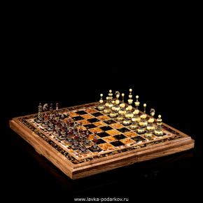 Шахматы деревянные с фигурами из янтаря, фотография 0. Интернет-магазин ЛАВКА ПОДАРКОВ