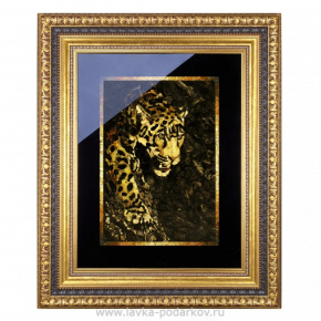 Панно янтарное "Леопард", фотография 0. Интернет-магазин ЛАВКА ПОДАРКОВ