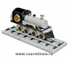 6564 Модель Паровоза с часами Белый Мрамор  