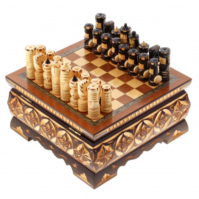 Шахматы деревянные в ларце "Резные", фотография 0. Интернет-магазин ЛАВКА ПОДАРКОВ