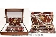 5269 Нат.камень Письменный набор "Вагон" Яшма 