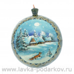 Новогодний елочный шар с росписью "Зимний сюжет"
