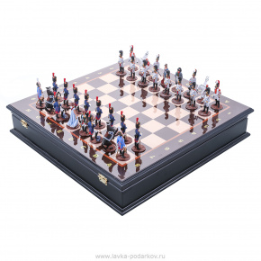 Шахматы с оловянными фигурами "Аустерлиц" 48х48 см, фотография 0. Интернет-магазин ЛАВКА ПОДАРКОВ