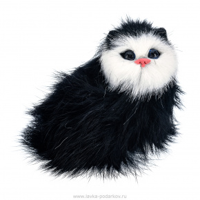 Игрушка из меха "Черная пушистая кошка", фотография 0. Интернет-магазин ЛАВКА ПОДАРКОВ