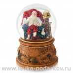 Стеклянный шар "Санта отдыхает" со снегом
