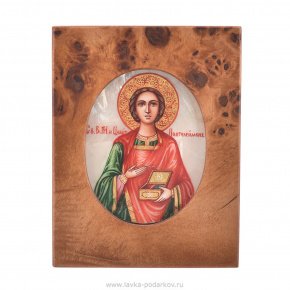 Икона "Великомученик Пантелеймон" перламутровая, фотография 0. Интернет-магазин ЛАВКА ПОДАРКОВ