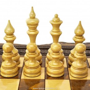 Шахматы из дерева резные "Арарат" прямые, фотография 0. Интернет-магазин ЛАВКА ПОДАРКОВ