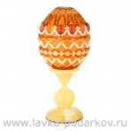 Пасхальное яйцо из янтаря с бисером "Узор 2"