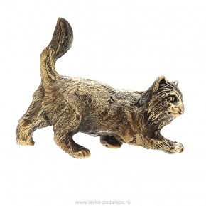 Бронзовая статуэтка "Крадущийся кот", фотография 0. Интернет-магазин ЛАВКА ПОДАРКОВ