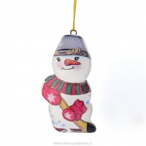Колокольчик "Снеговик" керамика, фотография 0. Интернет-магазин ЛАВКА ПОДАРКОВ