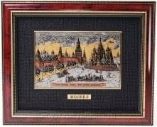  /42*55см Офорт цветной "Старая Москва. Собор Василия Блаженного" 