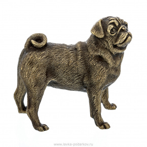 Бронзовая скульптура "Собака Мопс", фотография 0. Интернет-магазин ЛАВКА ПОДАРКОВ
